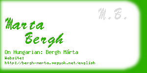 marta bergh business card